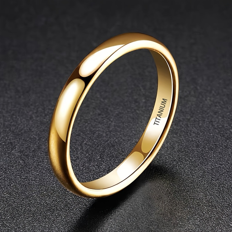 Titanium Steel Stacking Ring Golden Stainless Steel Jewelry